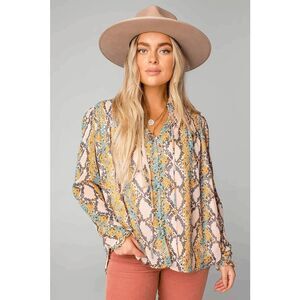 Buddy Love Everly Long Sleeve Button Up Blouse Macaroon Size XS